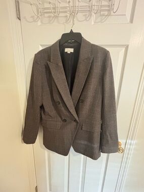 LOFT Brown Plaid Women's Blazer. Size Medium